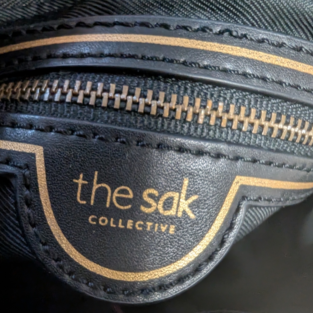 The Sak Black Leather Shoulder Bag with Braided Handle - Picture 4 of 11